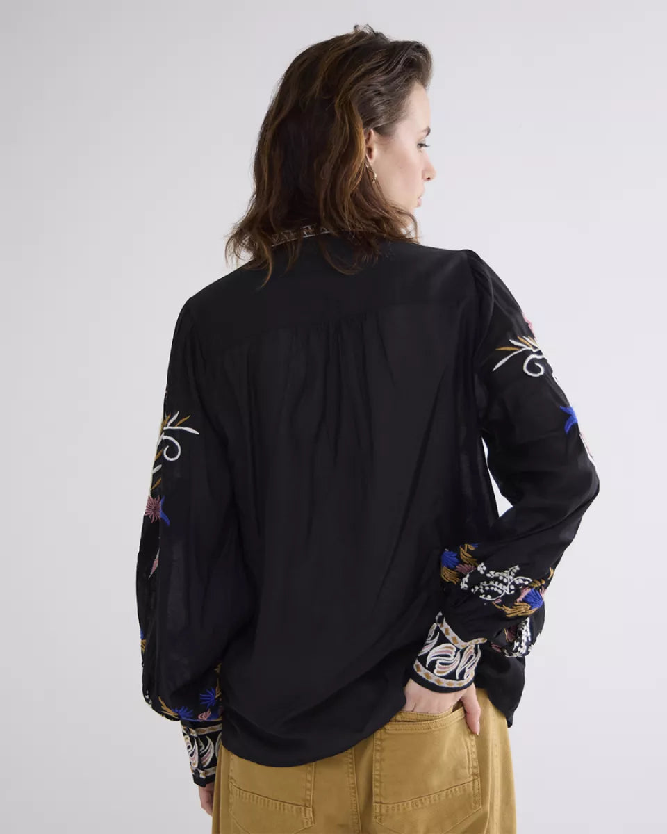 SUMMUM Blouse Embroidered Voile