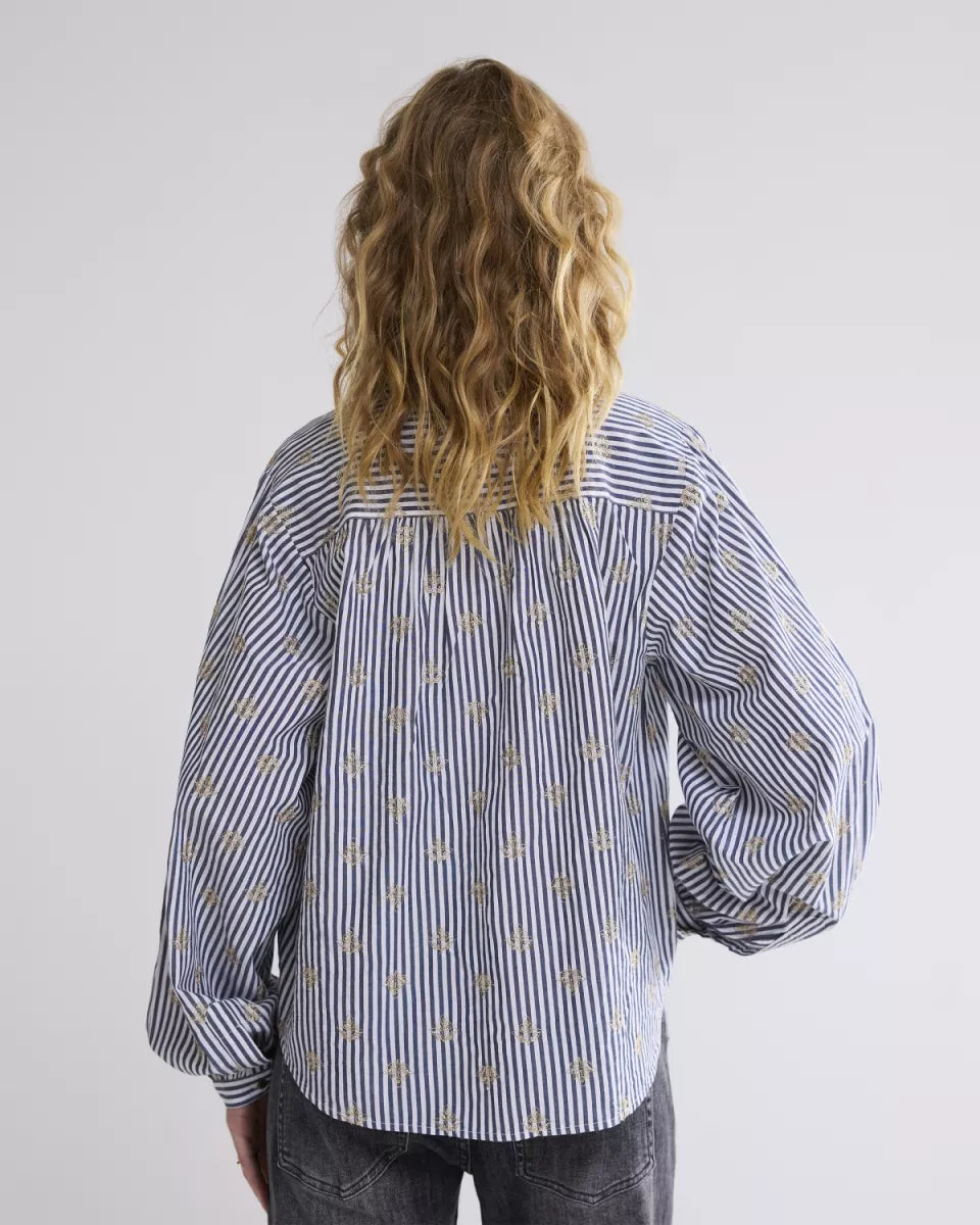 SUMMUM Blouse Scattered Embrostripe