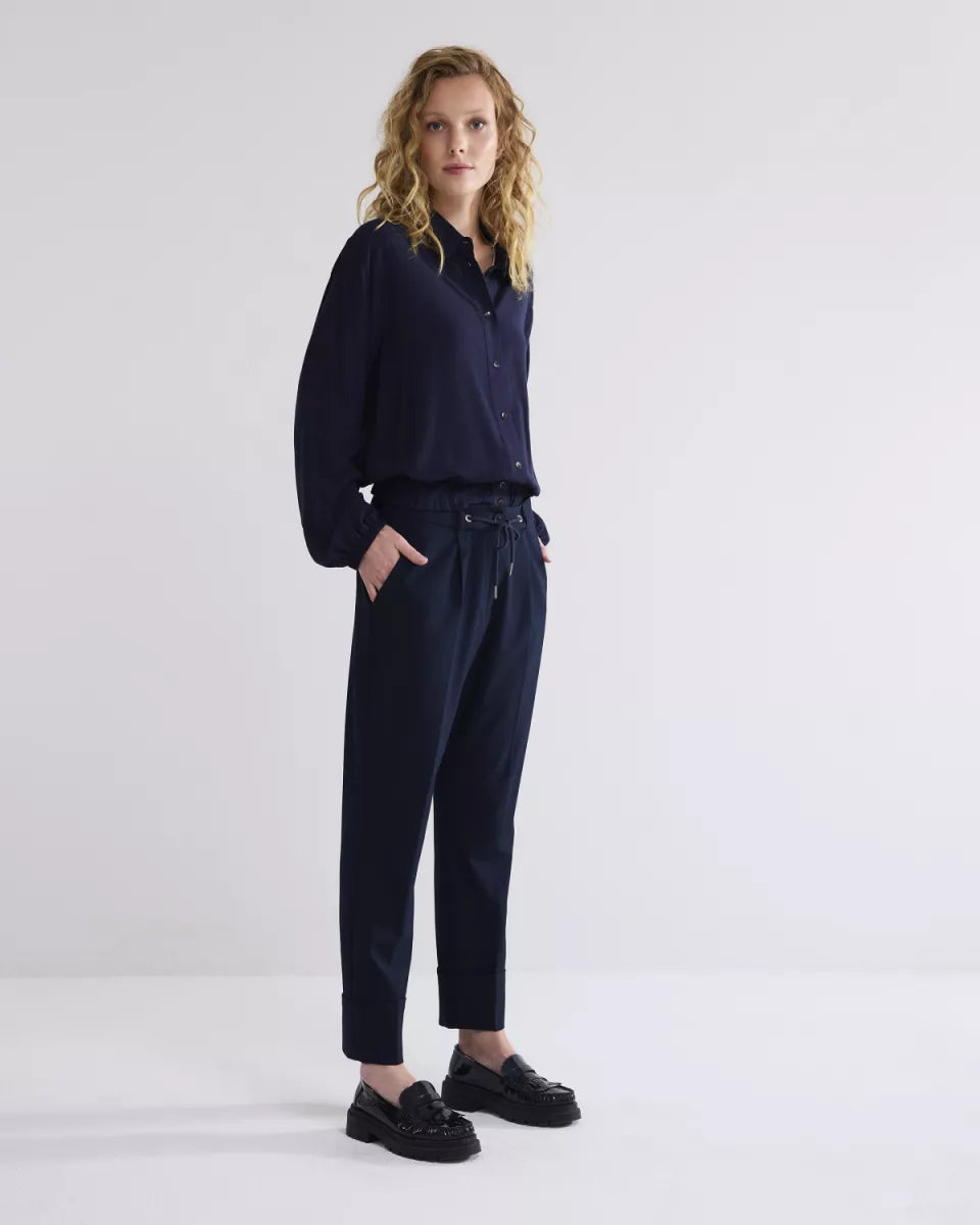 SUMMUM Trousers Viscose Blend Stretch