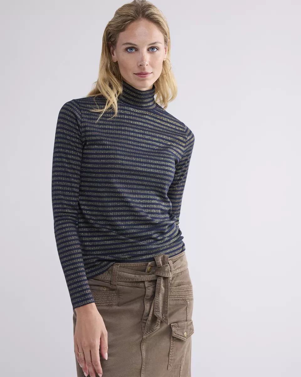 SUMMUM Turtle neck Lurex Rib