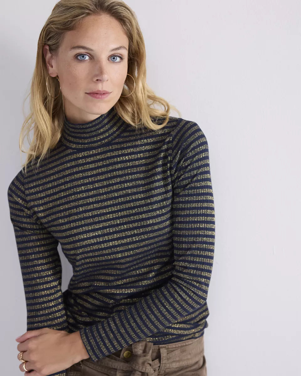 SUMMUM Turtle neck Lurex Rib