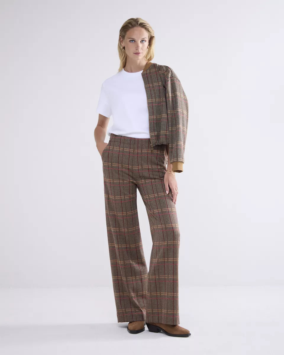 SUMMUM Wide leg Check Jacquard