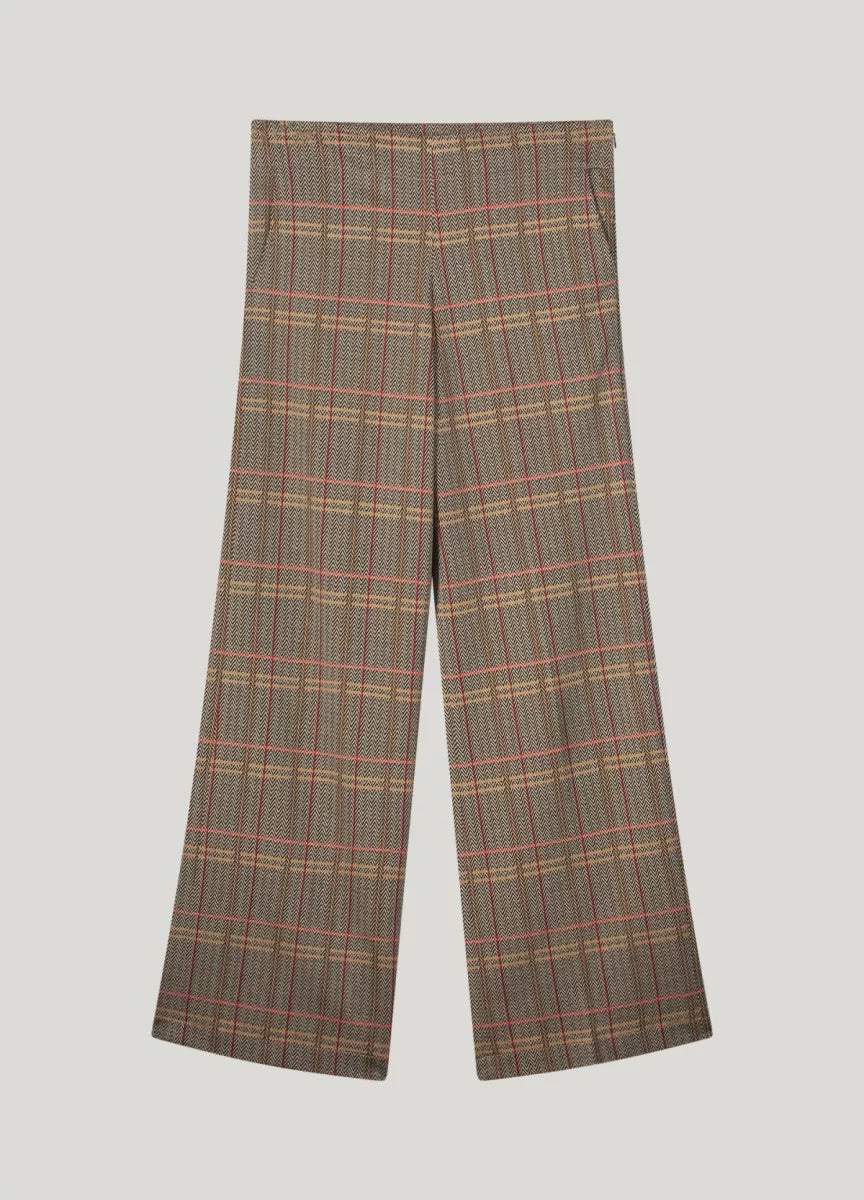 SUMMUM Wide leg Check Jacquard