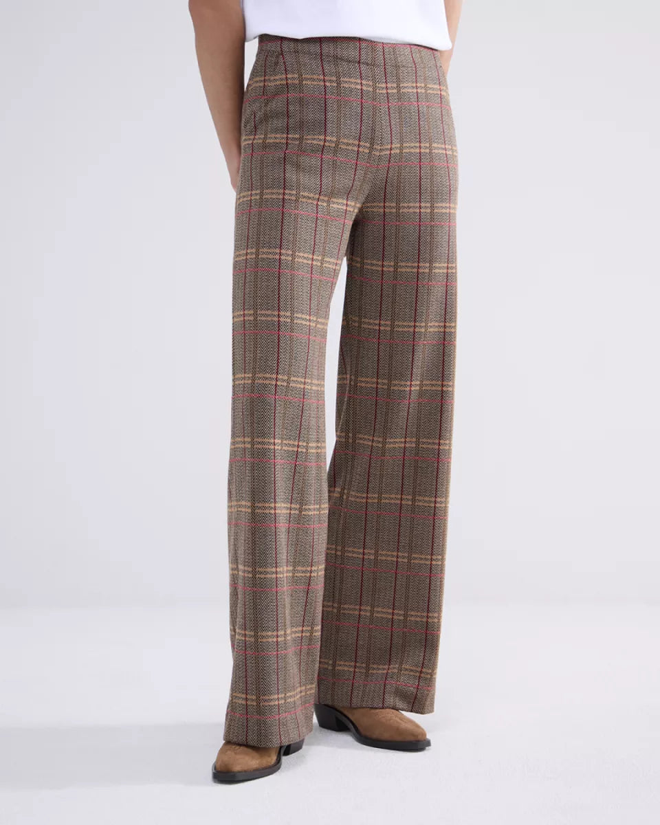 SUMMUM Wide leg Check Jacquard