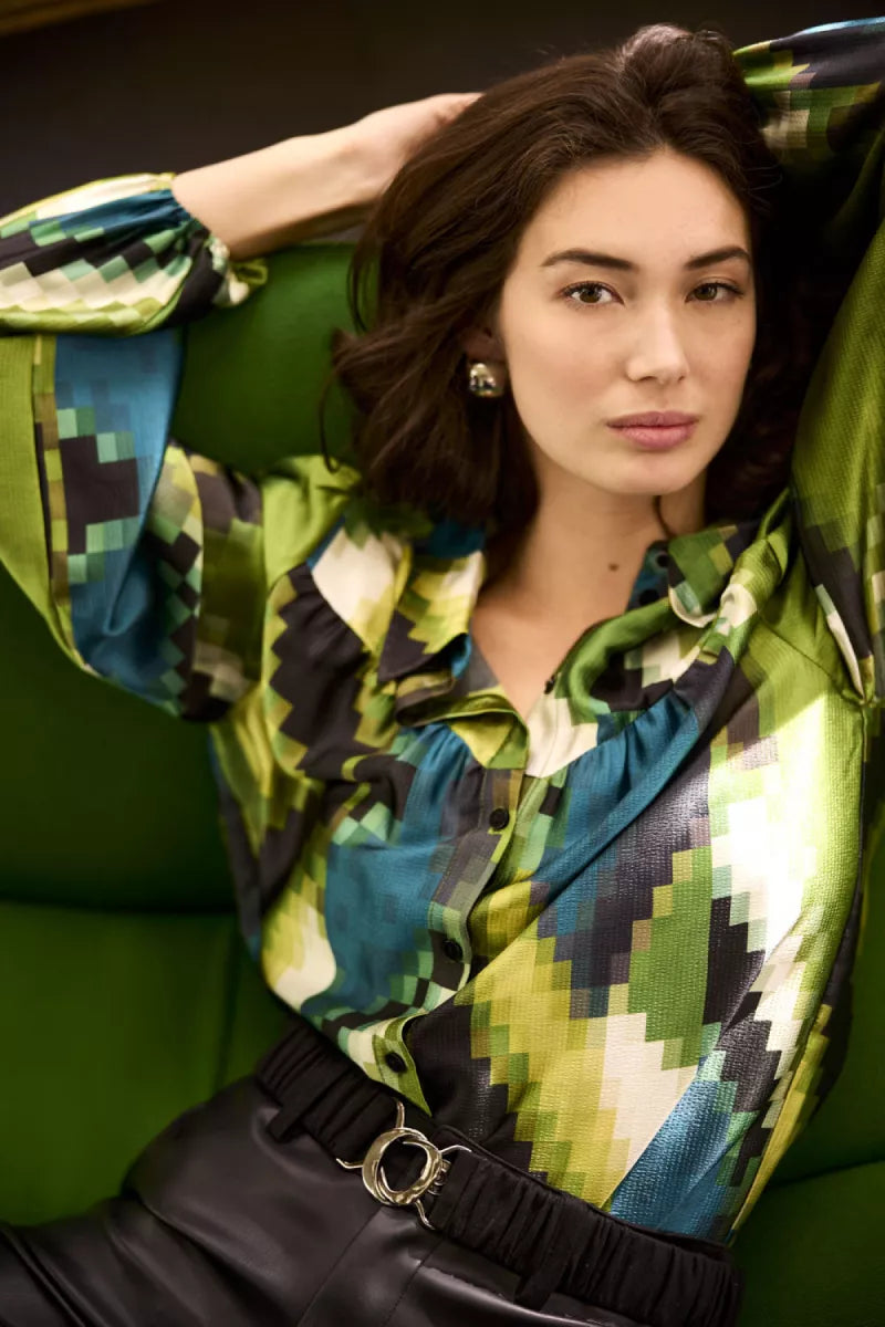 TRAMONTANA Blouse Pixeled Forest