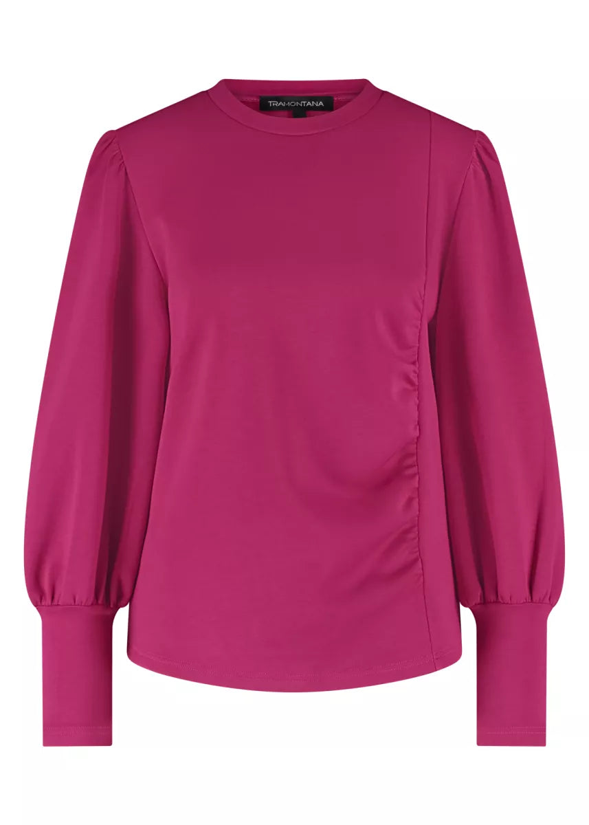 TRAMONTANA Jumper Sweat Gathering - Dark Pink