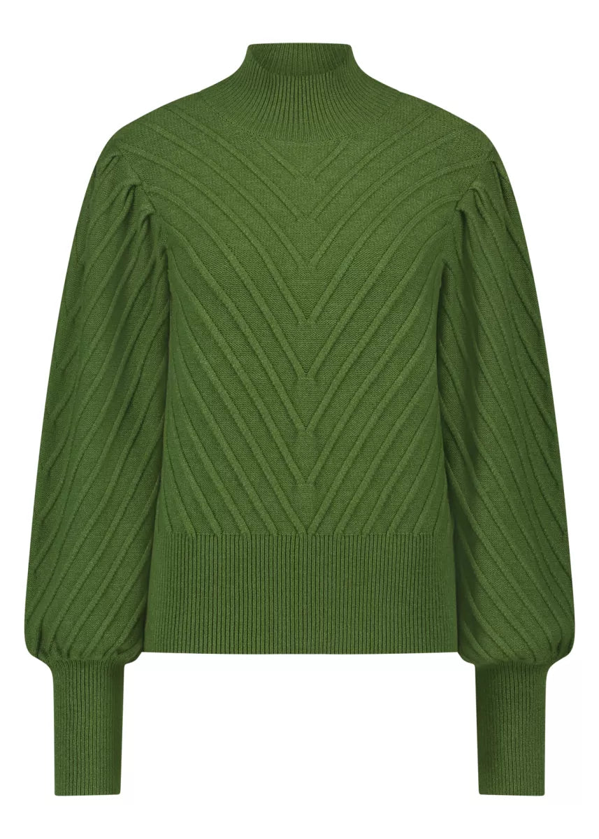 TRAMONTANA Jumper V-Detail - Green