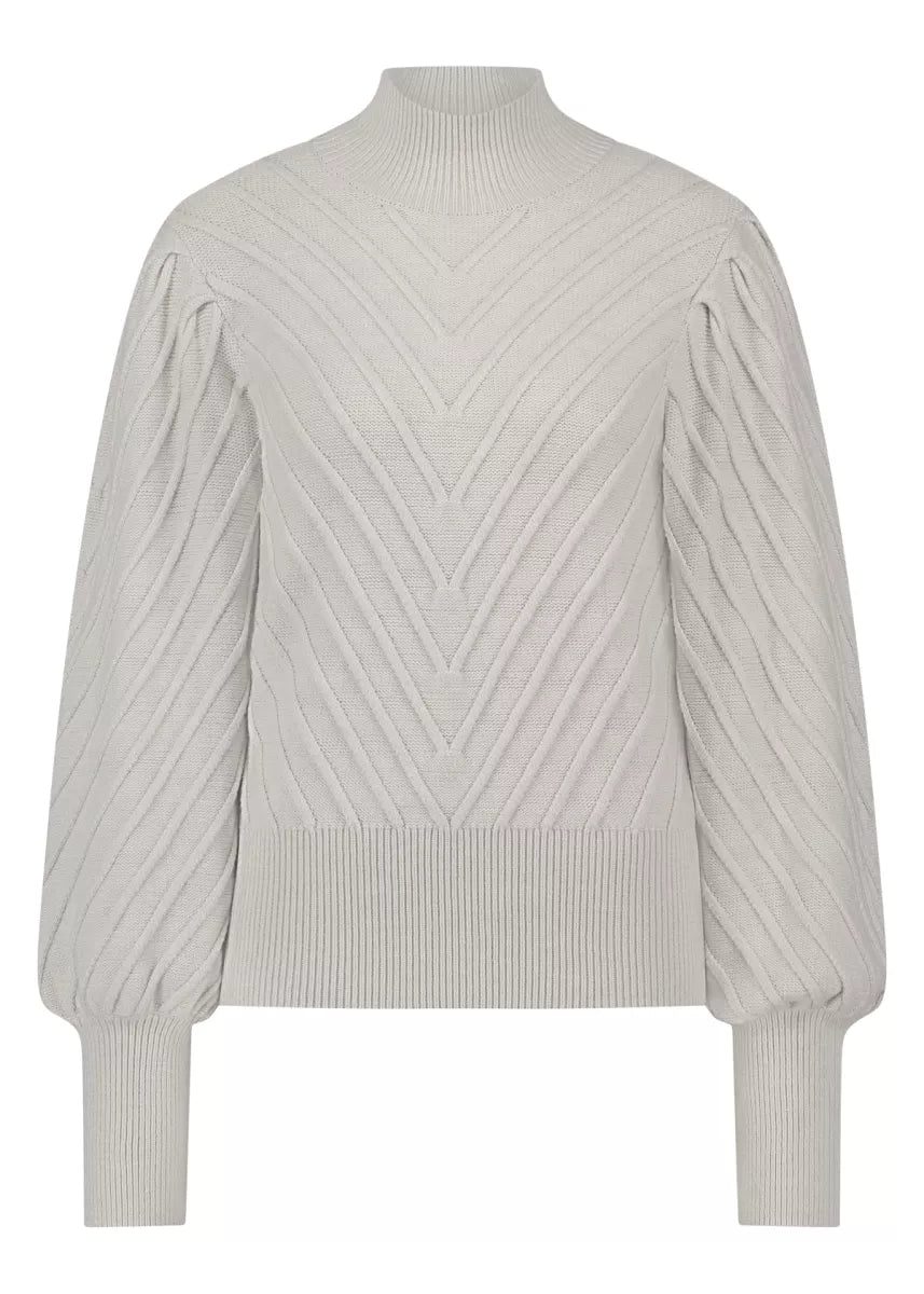 TRAMONTANA Jumper V-Detail - Soft Grey