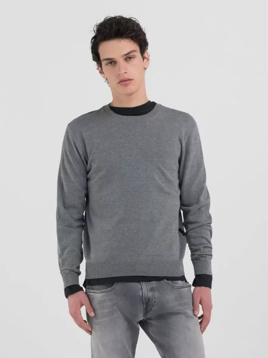 REPLAY Crew-Neck Pullover - Melee Grijs