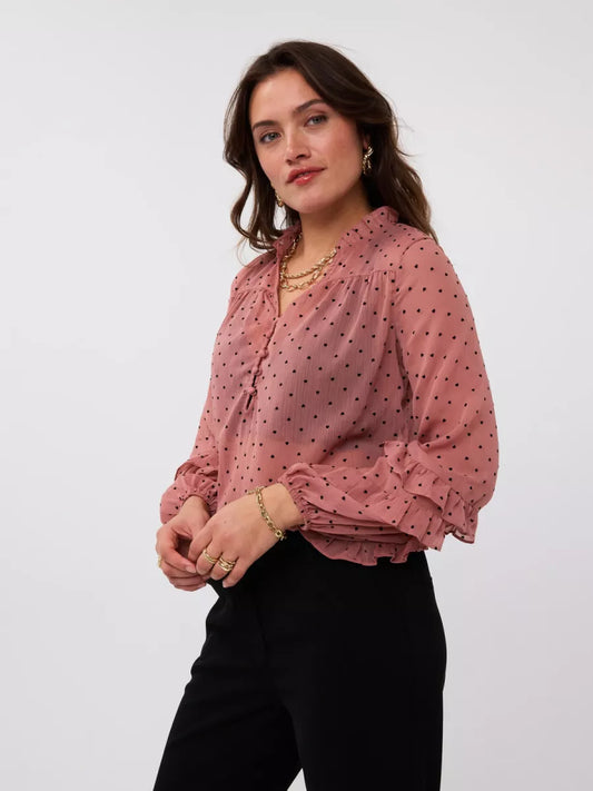 Ydence Nola Blouse - Soft Pink