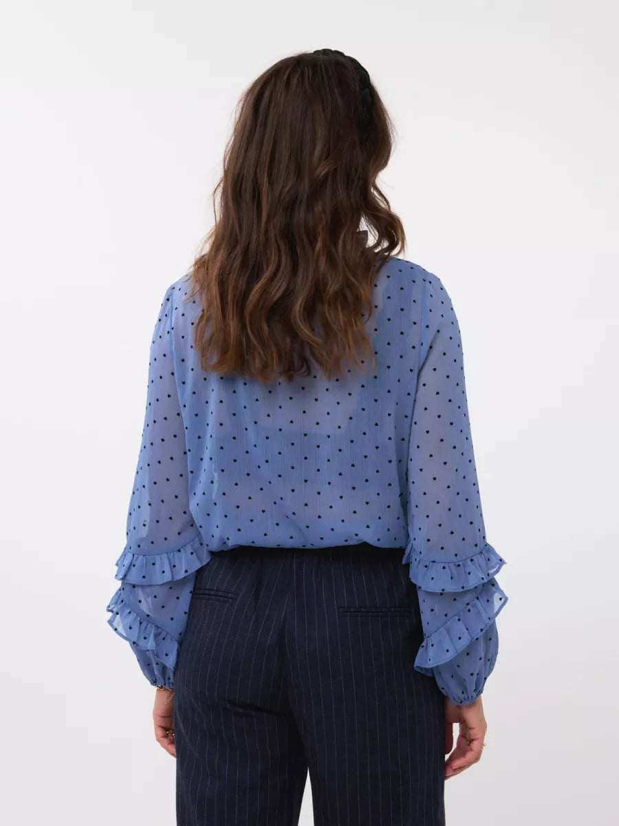 Ydence Nola Blouse - Soft Blue