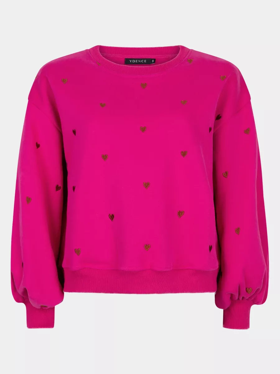 Ydence Hearts sweater - Knal roze