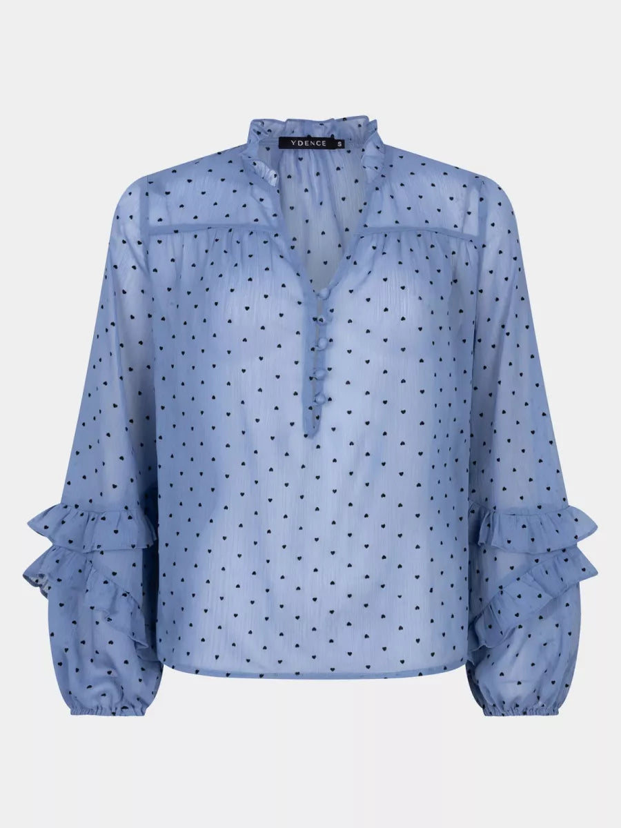 Ydence Nola Blouse - Soft Blue