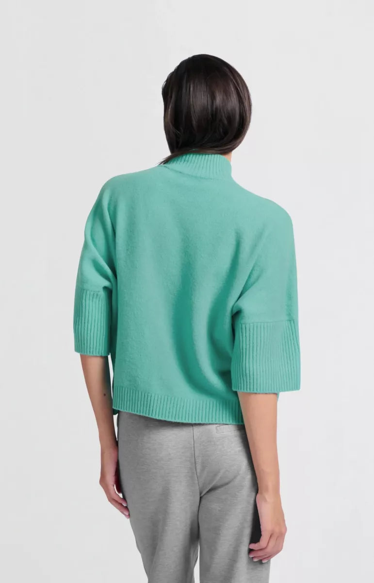 YAYA Soft Sweater with High Neck - Pool Blue