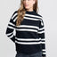 YAYA Basis Stripe knit - Zwart/wit