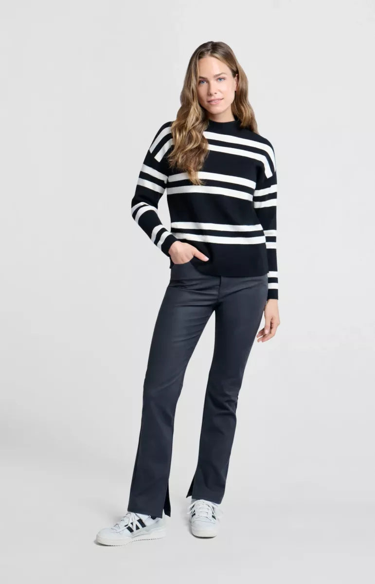 YAYA Basis Stripe knit - Zwart/wit