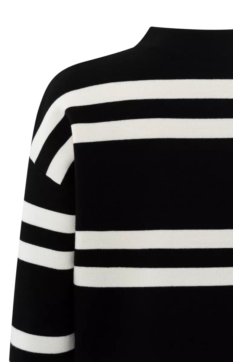 YAYA Basis Stripe knit - Zwart/wit