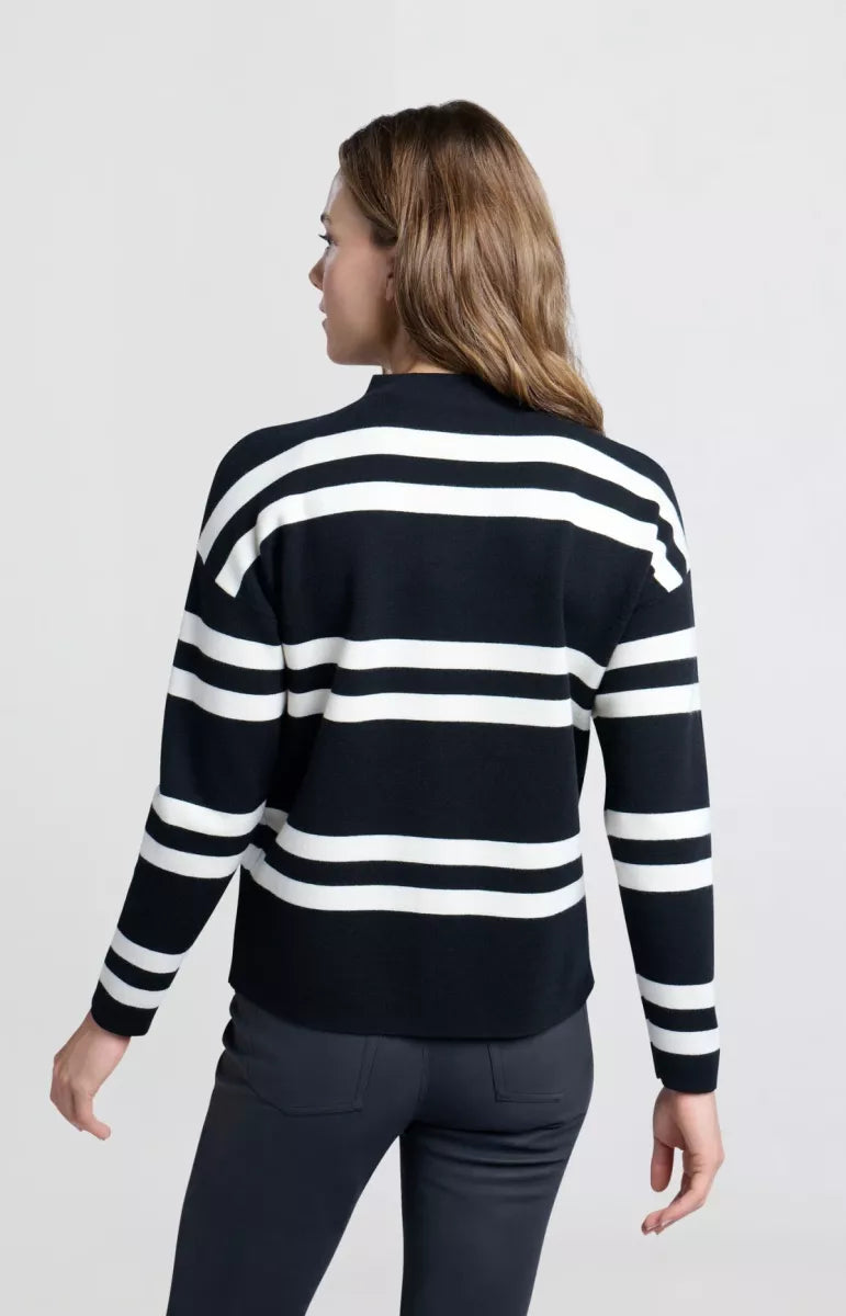 YAYA Basis Stripe knit - Zwart/wit